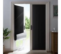 ZELMINE 44" W x 64" L 100% Blackout Curtains, Total Darkness No-Drill Black Out Window Cover,Temporary Blackout Shades with Hook & Loop Tape - for Bedroom, Nursery, Dorm, Travel (Black)