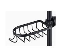 ZELNF Stainless Steel Soap Plates Convenient Clip-on Soap Tray Dish Adjustable Shower Rail Slide,Bathroom Kitchen Holder (Color : Black)