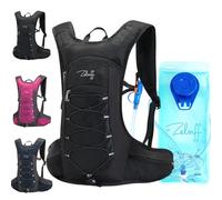 Zelnff Cycling Hydration Backpack with 2l Water Backpack,BPA free,Biking Daypack ,Water Pack for Running Hiking Riding Camping Cycling Climbing Fits Men & Women (Black with 2l bladder)
