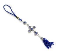 ZelongChen One Piece Beautiful Lucky Evil Eye Keyring Protective Blue Eye Gemstone Keychain Protective Evil Beaded Decor for Blessing and Keyring Accessories