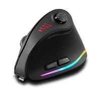 zelotes Bluetooth Wireless Mouse with Joystick,Rechargeable,24.000 DPI,11 Programmable Buttons,RGB,Dual Mode (BT+2.4G USB Receiver),Optical Vertical Ergonomic Gaming Mouse for Laptop,PC,Tablets