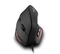 zelotes Vertical Ergonomic Mouse,3200DPI,6 Buttons,LED Illumination,Prevention Against Mouse Arm,USB Optical Wired Mice for Laptop,PC,Mac,Black