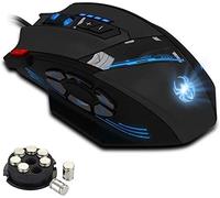 zelotes Wired Gaming Mouse with 4000 DPI, 12 Programmable Buttons, Adjustable Weight, RGB Lighting, Ergonomic Design, Mouse with Cable for PC, Mac, Laptop, Black