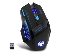 zelotes Wireless Mouse with 4800 DPI, 7 Buttons, LED, 2.4 GHz with USB Receiver, Ergonomic Design,Optical PC Portable Gaming Mouse, Cordless Mouse for Laptop, Desktop,Mac