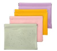 Zelphvt 4 Pcs Purse Pouches for Inside Purse, Snap Closure Mini Pouch for Purses Waterproof Portable No Zipper Small Cosmetic Pouch Cosmetics Headphones Jewelry 6.7x5.5 Inch