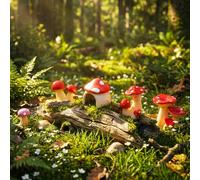 Zelphvt 5 Pcs Spider Enclosure Accessories with Mushroom Hide Resin Jumping Spider Habitat Jumpings Spiders Decor for Hermit Crab Spiders Snail Ant Millipede Tiny Bugs