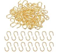 Zelphvt 60Pcs 1 Inch Mini S Hooks for Hanging Gold Ornament Hooks Hanger Metal Mini S Hooks for Jewelry, Necklaces, Plants, Lights, Potted Plants, Keychain