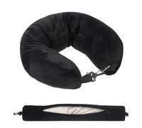 Zelphvt Stuffable Neck Pillow for Travel Adjustable Fillable Neck Pillow 90×18 cm Pillows Stuffed with Clothes Storage No Filler Storage Pillows Fits 5+ Days of Travel Essentials Black