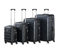 Zelsius 4 piece Luggage Set, Charcoal Grey | ABS Hard Shell Suitcase Set with Combination Lock, 4 Wheels and Inner partition | suitcases with Wheels Lightweight Luggage Set, Travel Luggage Set