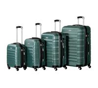 Zelsius ABS Hard Case Set of 4 with Combination Lock, Double Wheels and Inner Partition, Hard Suitcase, 4 Pieces Trolley Suitcase Large Suitcase, Petrol Green., Petit, Moyen, Grand, Très Grand