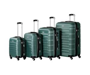 Zelsius ABS Hard Case Set of 4 with Combination Lock, Double Wheels and Inner Partition, Hard Suitcase, 4 Pieces Trolley Suitcase Large Suitcase, Petrol Green., Petit, Moyen, Grand, Très Grand