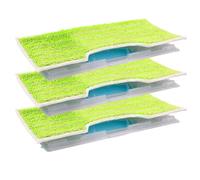 Zeltauto Re-usable Pad Refills Compatible with Shark VacMop Vacuum Spray Mop, Washable Microfiber Pads for A Sustainable Alternative to Disposable Cleaning Pads (3 Sets-Green (heavy-duty))