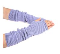 Zeltauto Women’s CASHMERE Blend Knit Arm Warmers Elbow Length Long Fingerless Gloves Mittens with Thumb Hole (Lilac)