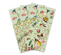 Zelten 2-Ply 20 Count Colored Paper Hostess Napkins Shabby Chic for Wedding Dinner Tea Party Decoupage (Green Retro Birds and Peonies, 1)