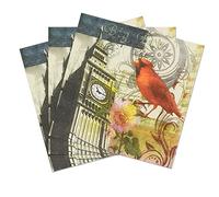 Zelten 2-Ply 20 Count Colored Paper Napkins Shabby Chic Napkins for Wedding Dinner Tea Party Decoration E (London, 1)