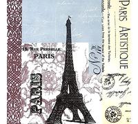 Zelten 2-Ply 20 Count Colored Paper Napkins Shabby Chic Napkins for Wedding Dinner Tea Party Decoration D (Paris Artistique, 1)