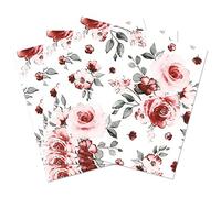 Zelten 2-Ply 20 Count Colored Paper Napkins Shabby Chic Napkins for Wedding Dinner Tea Party Decoration E (Pink Rose, 1)