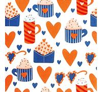 Zelten 2-Ply 20 Count Colored Paper Napkins Shabby Chic Napkins for Wedding Dinner Tea Party Decoration D (Love Coffee, 1)