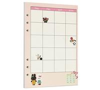 Zelten 40 Sheets 80 Pages Colorful Loose Leaf Punched Paper Refills Paper for 6 Hole Binder Personal Organizer Diary Notebook Refillable Planner (A5, Bunny Monthly Planner)