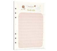 Zelten 40 Sheets 80 Pages Colorful Loose Leaf Punched Paper Refills Paper for 6 Hole Binder Personal Organizer Diary Notebook Refillable Planner (A5, Little GirlTo do List)