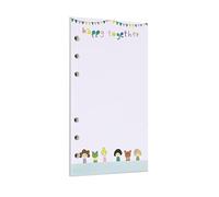 Zelten 40 Sheets 80 Pages Colorful Loose Leaf Punched Paper Refills Paper for 6 Hole Binder Personal Organizer Diary Notebook Refillable Planner (A6, Happy Blank)