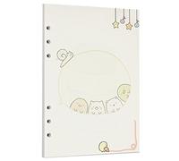 Zelten 40 Sheets 80 Pages Colorful Loose Leaf Punched Paper Refills Paper for 6 Hole Binder Personal Organizer Diary Notebook Refillable Planner (A5, Puff Blank)