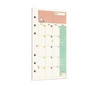 Zelten 45 Sheets 90 Pages Colorful Loose Leaf Punched Paper Refills Paper for 6 Hole Binder Personal Organizer Diary Notebook Refillable Planner (A6, Fairy Tale Monthly Planner)