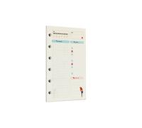 Zelten 45 Sheets 90 Pages Colorful Loose Leaf Punched Paper Refills Paper for 6 Hole Binder Personal Organizer Diary Notebook Refillable Planner (A7, Rainforest Daily Planner)