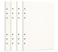 Zelten Loose Leaf Punched Paper Refills Paper for 6 Hole Binder Personal Organizer Diary Notebook Refillable Planner (4 in 1 Set Lined Squared Dotted Sketch,A5/6 Hole)