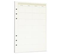 Zelten Loose Leaf Punched Paper Refills Paper for 6 Hole Binder Personal Organizer Diary Notebook Refillable Planner (Monthly Planner,A5/6 Hole)