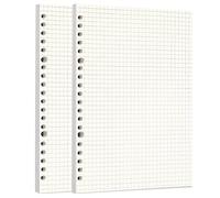 Zelten Loose Leaf Punched Paper Refills Paper for Personal Organizer Diary Notebook Refillable Planner (Squared, A5/20 Hole)