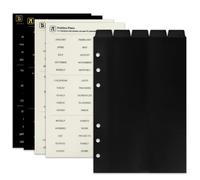 Zelten PP Binder Index Dividers with 4 Sheets Tab Stickers for Personal Organizer (PP Black 5-Top Tab, A5/6 Hole)