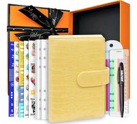 Zelten PU Leather Personal Notebook Planner with 67 Pages Loose-Leaf Papers 6 Holes Ring Binder Pen Holder Magnetic Buckle (Yellow Crocodile Pattern,A6 Gift Box)