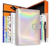 Zelten PU Leather Personal Notebook Planner with 67 Pages Loose-Leaf Papers 6 Holes Ring Binder Pen Holder Magnetic Buckle (Rainbow,A5 Gift Box)