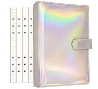 Zelten PU Leather Personal Notebook Planner with 80 Pages Loose-Leaf Papers 6 Holes Ring Binder Pen Holder Magnetic Buckle (Rainbow,A5 Mini)