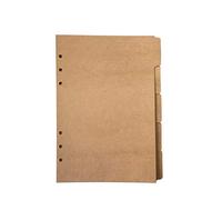 Zelten Refills/Loose Leaves for A5 Cover Ring Binder/Personal Organiser/Planner(A5 6 Holes, Divider Vertical Brown Paper Kraft Paper)