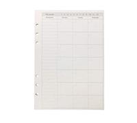 Zelten Refills/Loose Leaves for A5 Cover Ring Binder/Personal Organiser/Planner(A5 6 Holes, Monthly Plan)