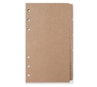 Zelten Refills/Loose Leaves for A6 Cover Ring Binder/Personal Organiser/Planner(A6 6 Holes, Divider Horizontal Brown Paper)
