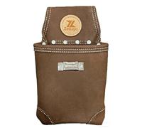 Zeluga 20-583 Suede Leather Nail Pouch with Tape Measure Holder, Heavy Duty Carpenter Tool Belt Pouch, Single Pocket Construction Fastener Bag with Reinforced Rivets, 7.5"x8"