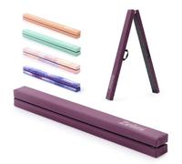 ZELUS 2.1 m Folding Balance Beam, Foldable Floor Gymnastics Balance Beam with Carry Handles Suede Cover & Nonslip Base, Portable Gymnastics Equipment for Beginners Gymnasts, Purple