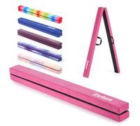 Zelus 8ft Folding Gymnastics Balance Beam - 244cm Professional Suede Gymnastics Beam with EVA Foam Padding - Portable Training Equipment for Home Gym, Core Strength & Skill Practice