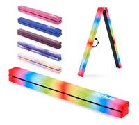 Zelus 8ft Folding Gymnastics Balance Beam - 244cm Professional Suede Gymnastics Beam with EVA Foam Padding - Portable Training Equipment for Home Gym, Core Strength & Skill Practice