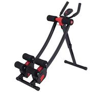 ZELUS Ab Machine for Home Gym, Core Strength Training Equipment for Home Fitness, Ab Crunch Coaster with 4 Intensities and Digital Display, Foldable Core Trainer for Abdominal, Black, 89x42x88cm