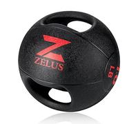 ZELUS Medicine Ball with Handles, 4.5kg Exercise Ball for Home Gym with Dual Grips, Weight Ball for Strength Balance and Core Training, Full Body Workout Exercise Equipment