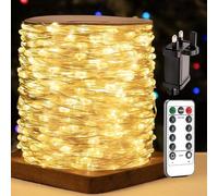 ZELUXDOT 1000 LED Fairy Lights Plug in 328FT Long Waterproof Silver Wire String Lights with Remote Warm White for Bedroom, Patio, Gardens, Wedding, Party, Christmas Tree