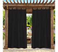 ZELVANO Outdoor Curtains Waterproof, 1 Panel Blackout Thermal Drapes Windproof Privacy for Garden Gazebo Pergola Patio, Weatherproof Fabric - W 100" x L 84"