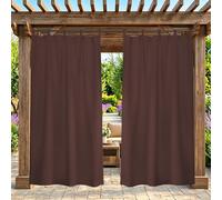 ZELVANO Outdoor Curtains Waterproof, 1 Panel Blackout Thermal Drapes Windproof Privacy for Garden Gazebo Pergola Patio, Weatherproof Fabric - W 100" x L 84"