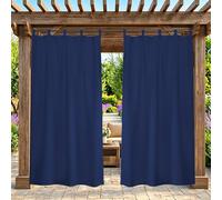 ZELVANO Outdoor Curtains Waterproof, 1 Panel Blackout Thermal Drapes Windproof Privacy for Garden Gazebo Pergola Patio, Weatherproof Fabric - W 100" x L 84"