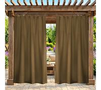 ZELVANO Outdoor Curtains Waterproof, 1 Panel Blackout Thermal Drapes Windproof Privacy for Garden Gazebo Pergola Patio, Weatherproof Fabric - W 100" x L 95"