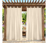 ZELVANO Outdoor Curtains Waterproof, 1 Panel Blackout Thermal Drapes Windproof Privacy for Garden Gazebo Pergola Patio, Weatherproof Fabric - W 100" x L 84"